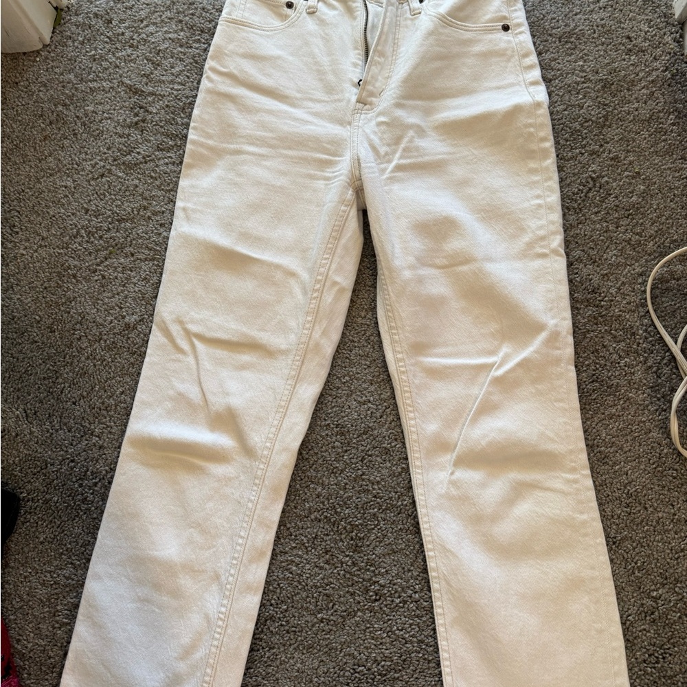 Abercrombie & Fitch Cream Ultra High Rise Jeans